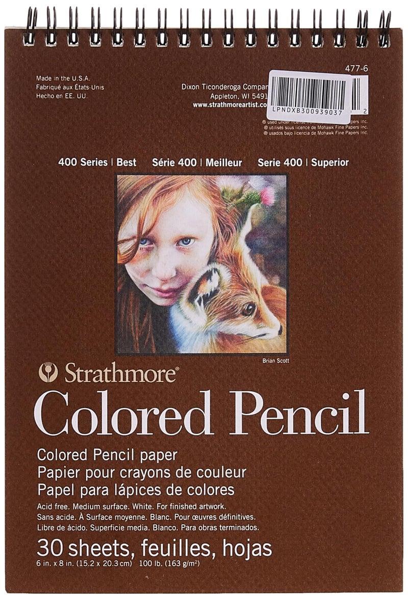 Strathmore 400 Series Colored Pencil Pad, 6"x8" Wire Bound, 30 Sheets - Image 2